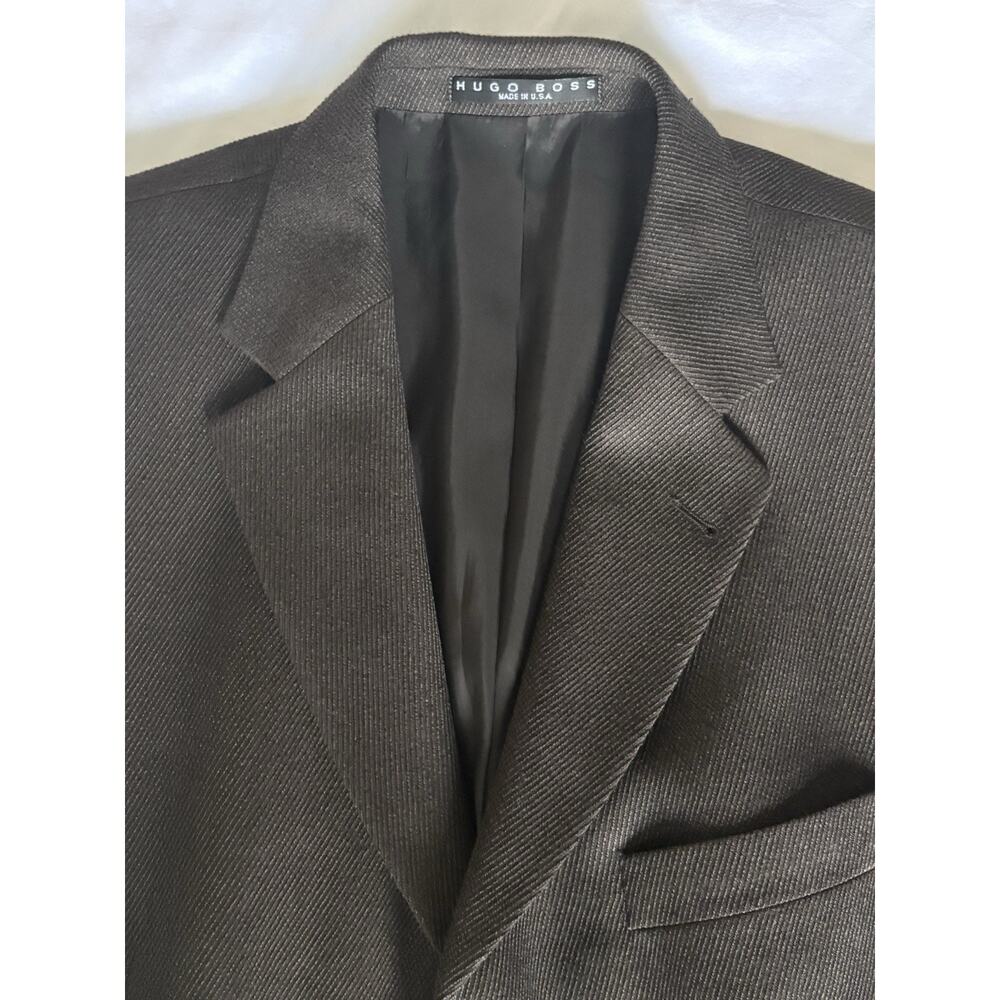 Hugo Boss Einstein Brown Virgin Wool Blazer Sport Coat 44R - Picture 2 of 16